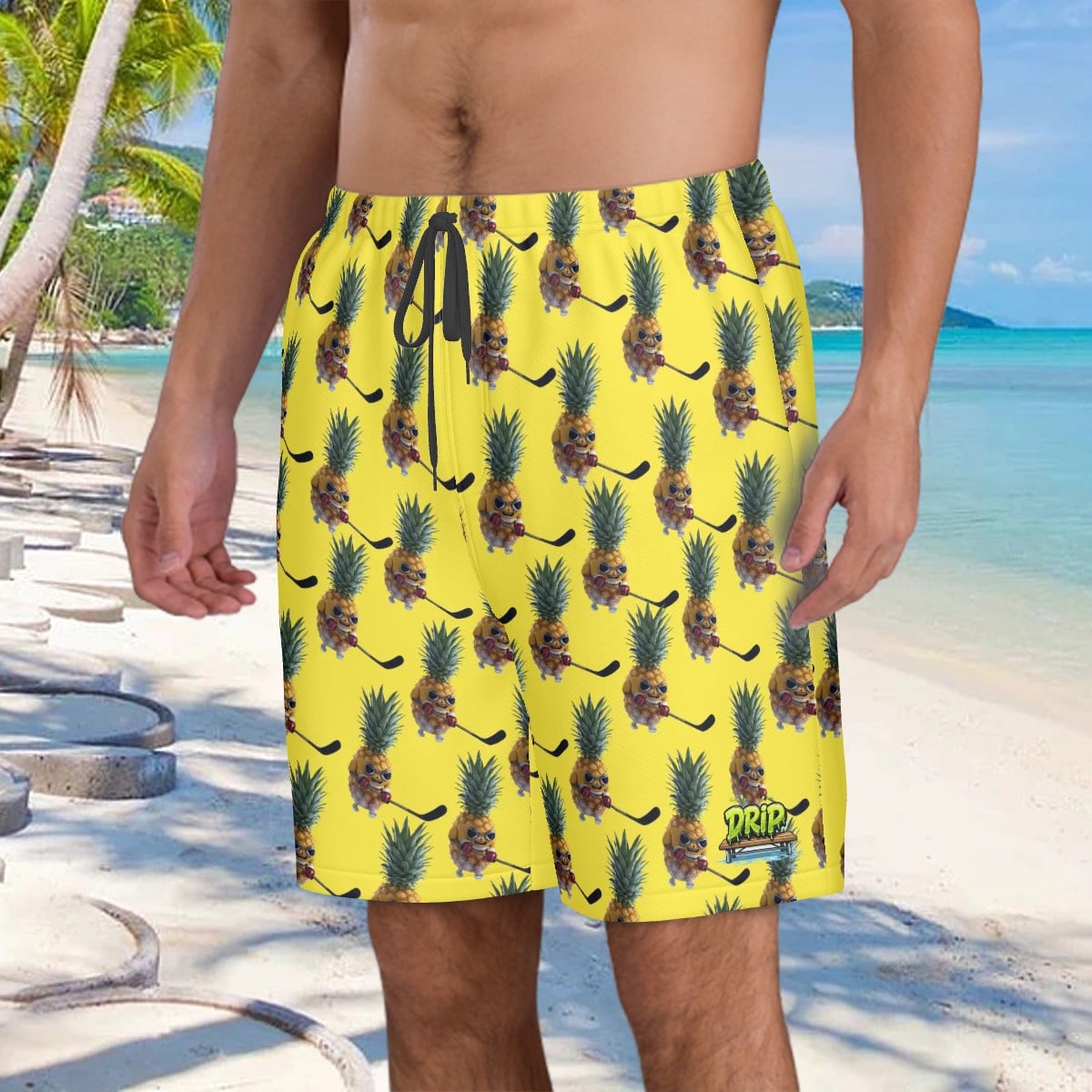 Men/Teen Swim Shorts - Piney Snipes Yellow