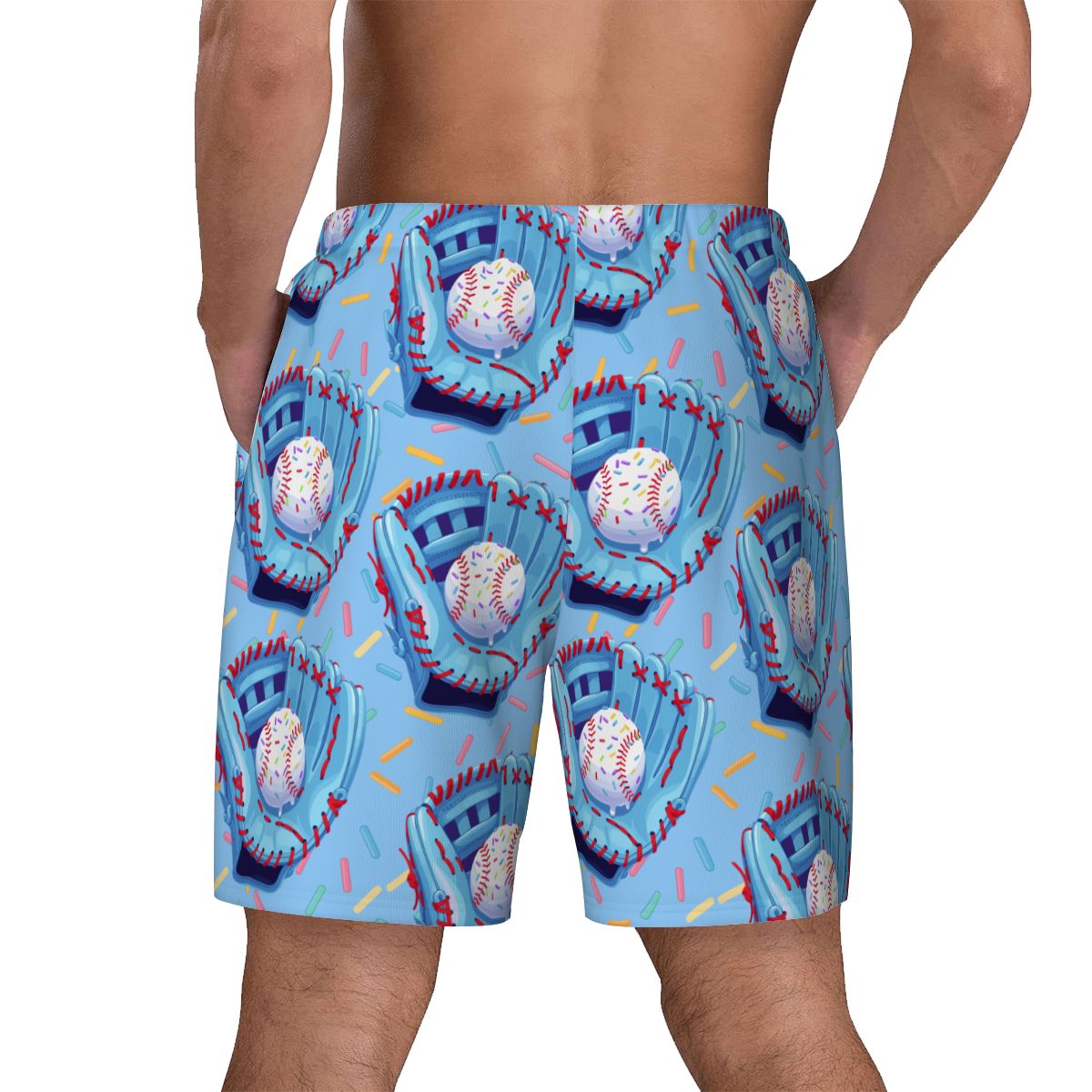 W2W Pro Mesh Hybrid Shorts - Baseball Sprinkles Drip Ice Blue