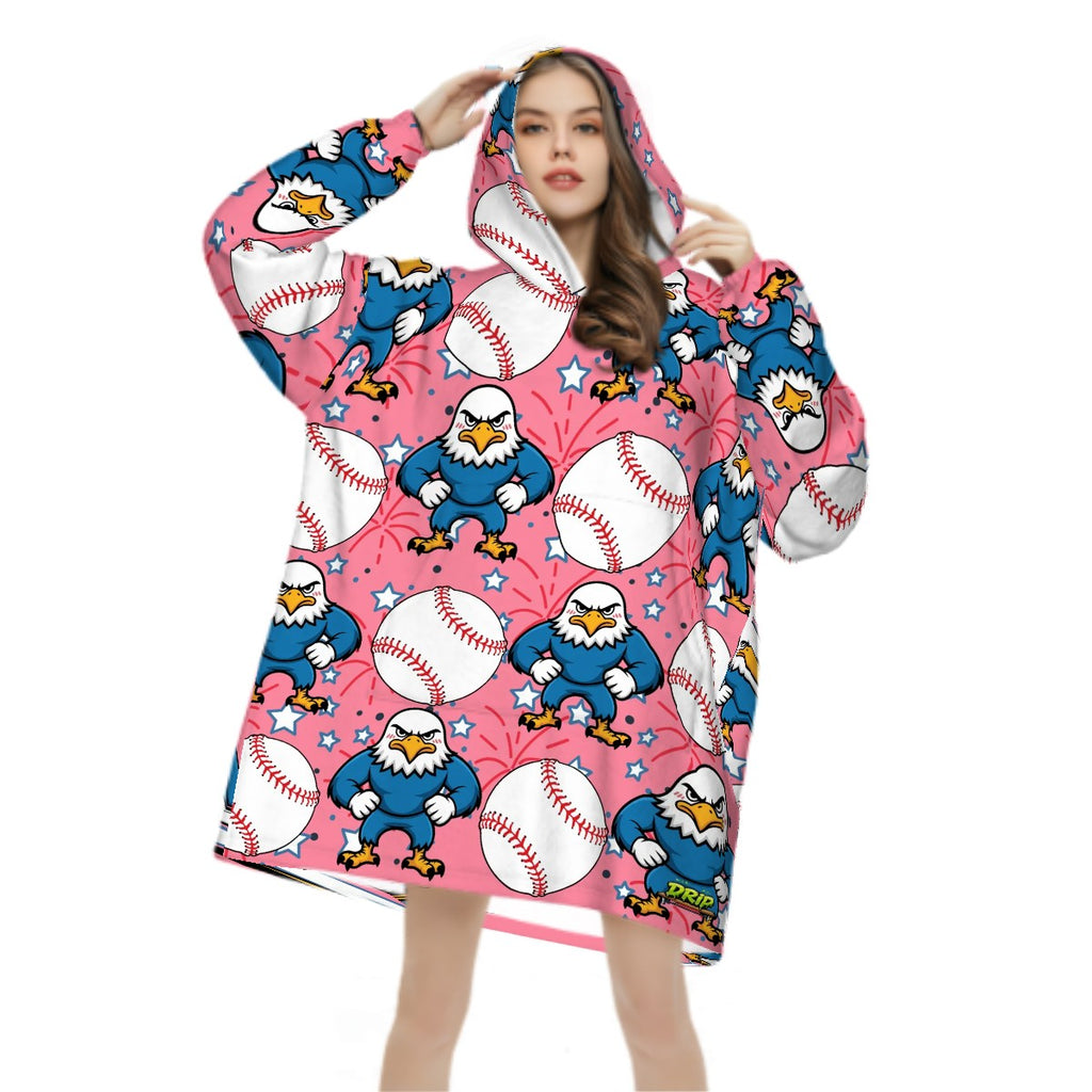 Adult Blanket Sweatshirt - Stars and Strikes Pink