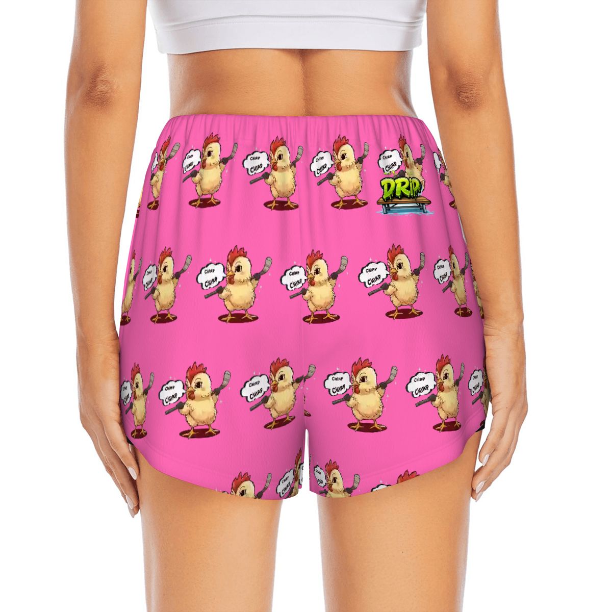 Drip Bench Women's Shorts - Hockey Chirp Chirp Pink