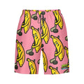 Men/Teen Swim Shorts - Bananas for Hockey Pink
