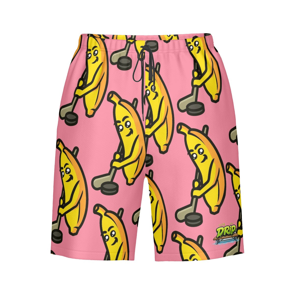 Men/Teen Swim Shorts - Bananas for Hockey Pink
