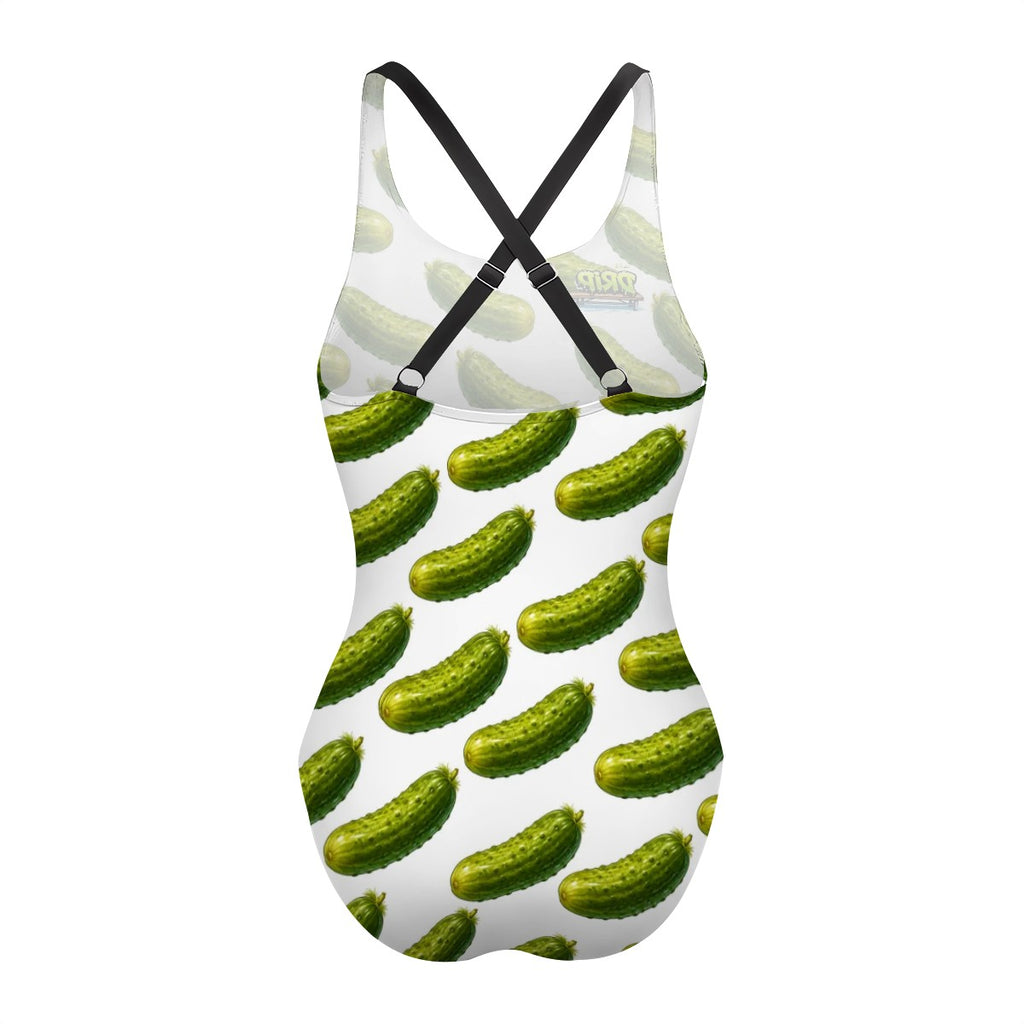Cross-Back One Piece Swimsuit Women - Drip Bench Pickled White