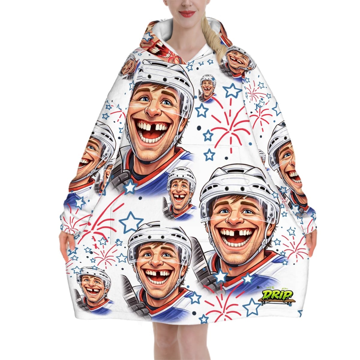 Adult Blanket Sweatshirt - Red White and Tooth