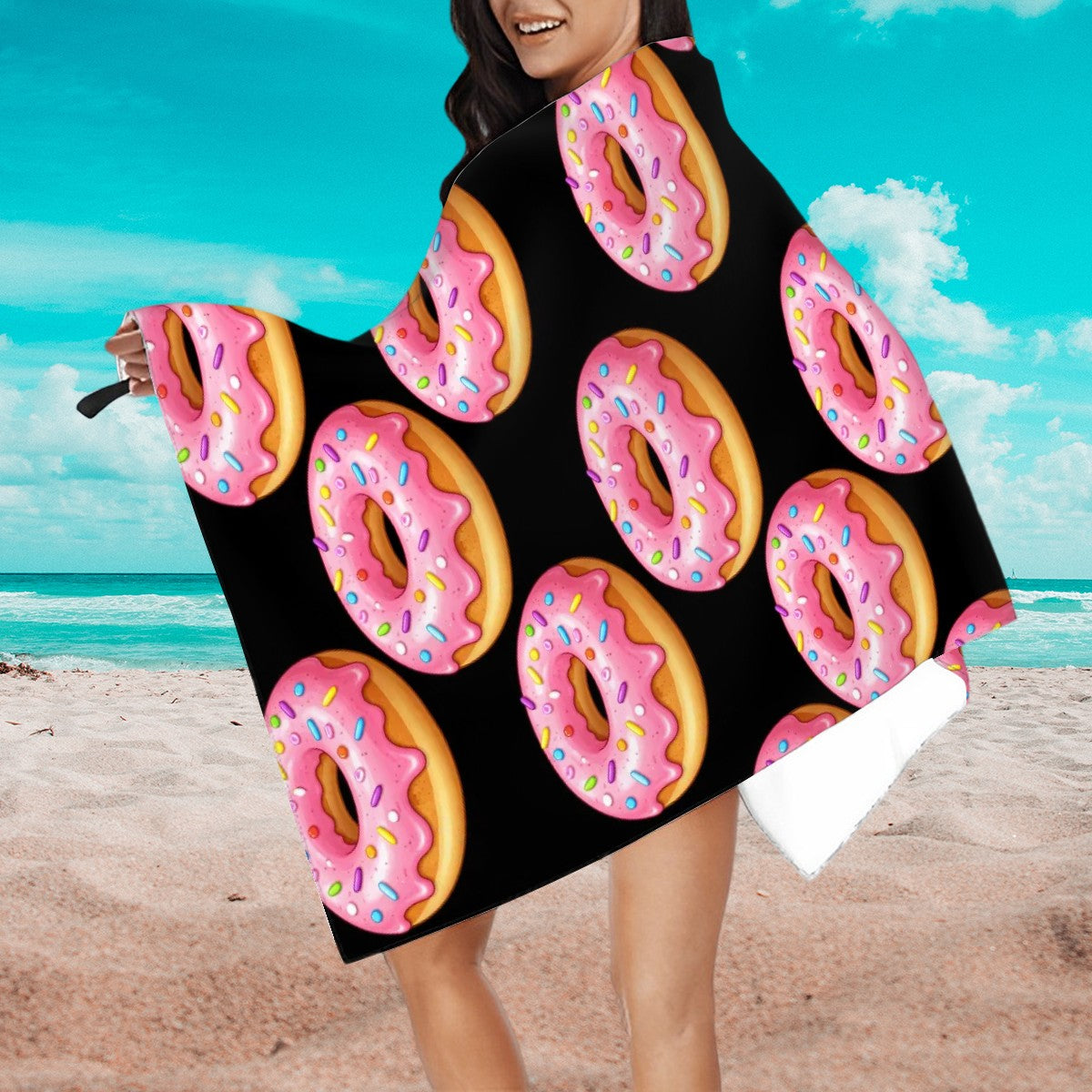 Drip Towel - Donuts Black