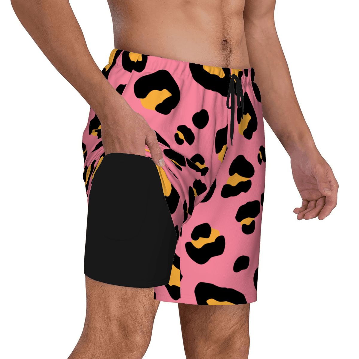 W2W Pro Mesh Hybrid Shorts - Drip Bench Leopard Pink