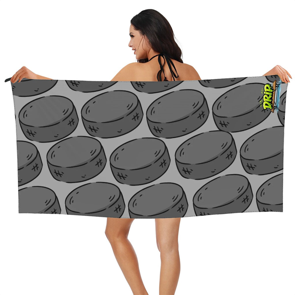 Drip Towel - Hockey Pucks Grey