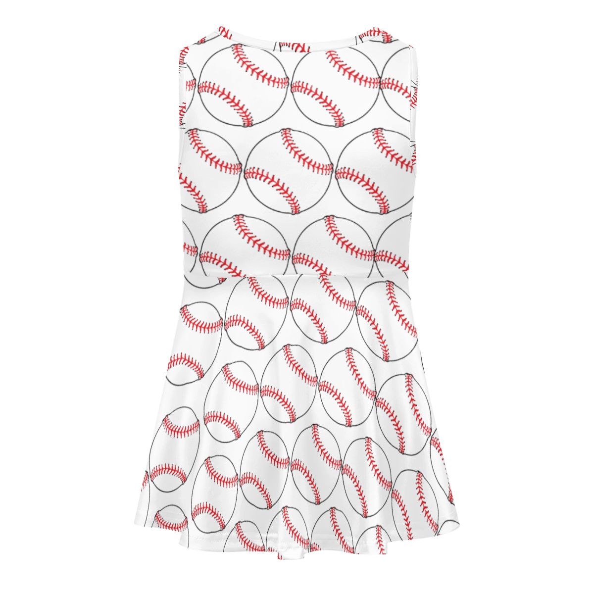 Girls Game Day Dress - Classic Baseball White