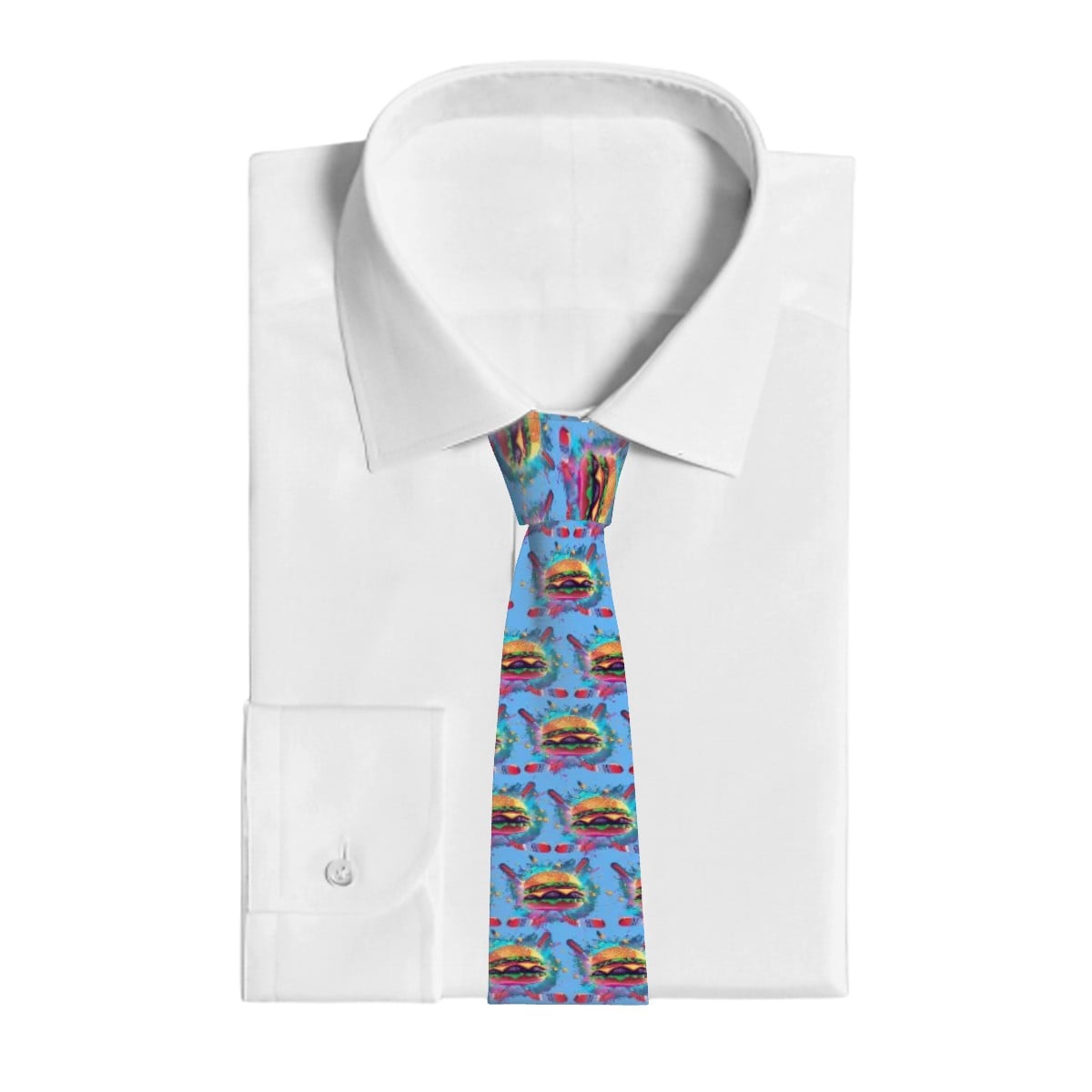 Game Day Tie - Cheeseburger and Hockey Sauce Blue