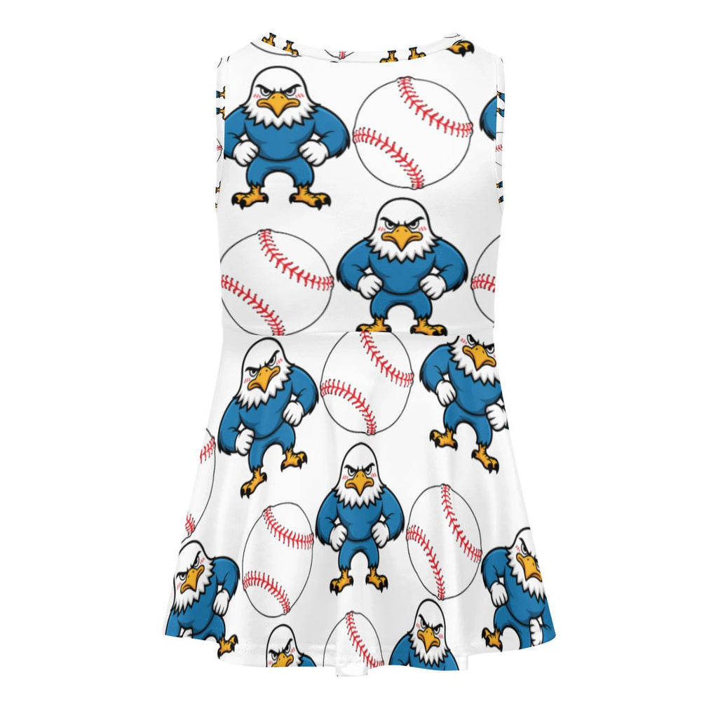 Girls Game Day Dress - Classic Baseball White