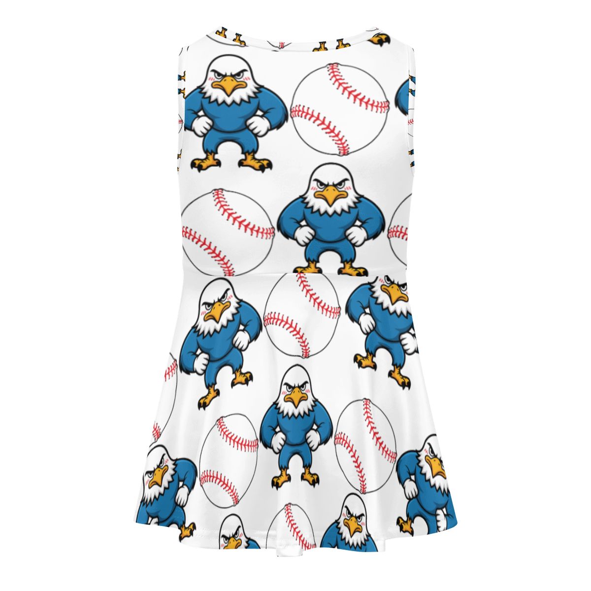 Girls Game Day Dress - Classic Baseball White