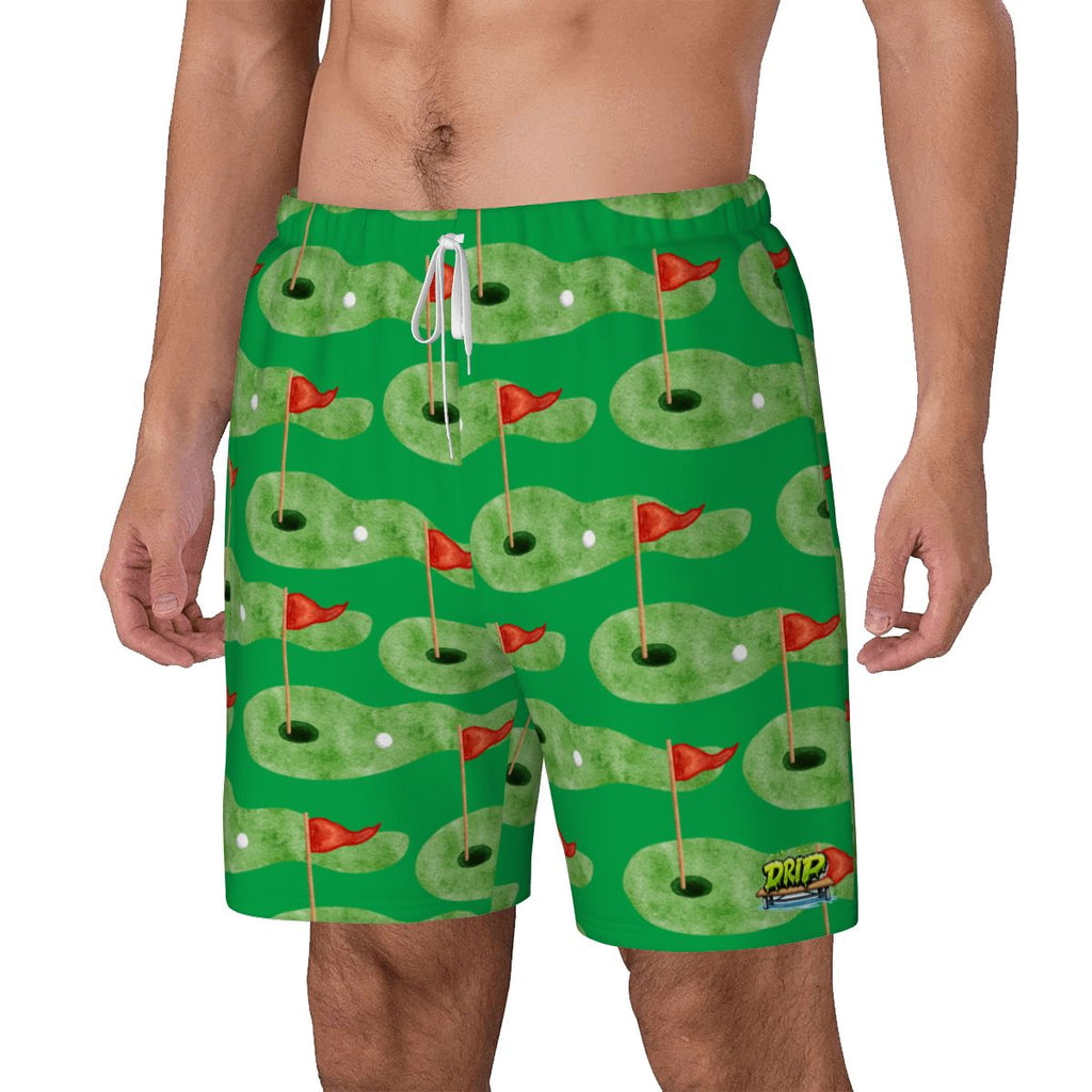 W2W Pro Mesh Hybrid Shorts - Green Hole Sketch Classic Green