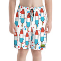 Youth Swim Shorts - Red White and Blue Pop White