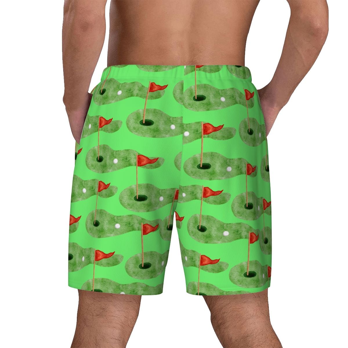 W2W Pro Mesh Hybrid Shorts - Green Hole Sketch Hot Green