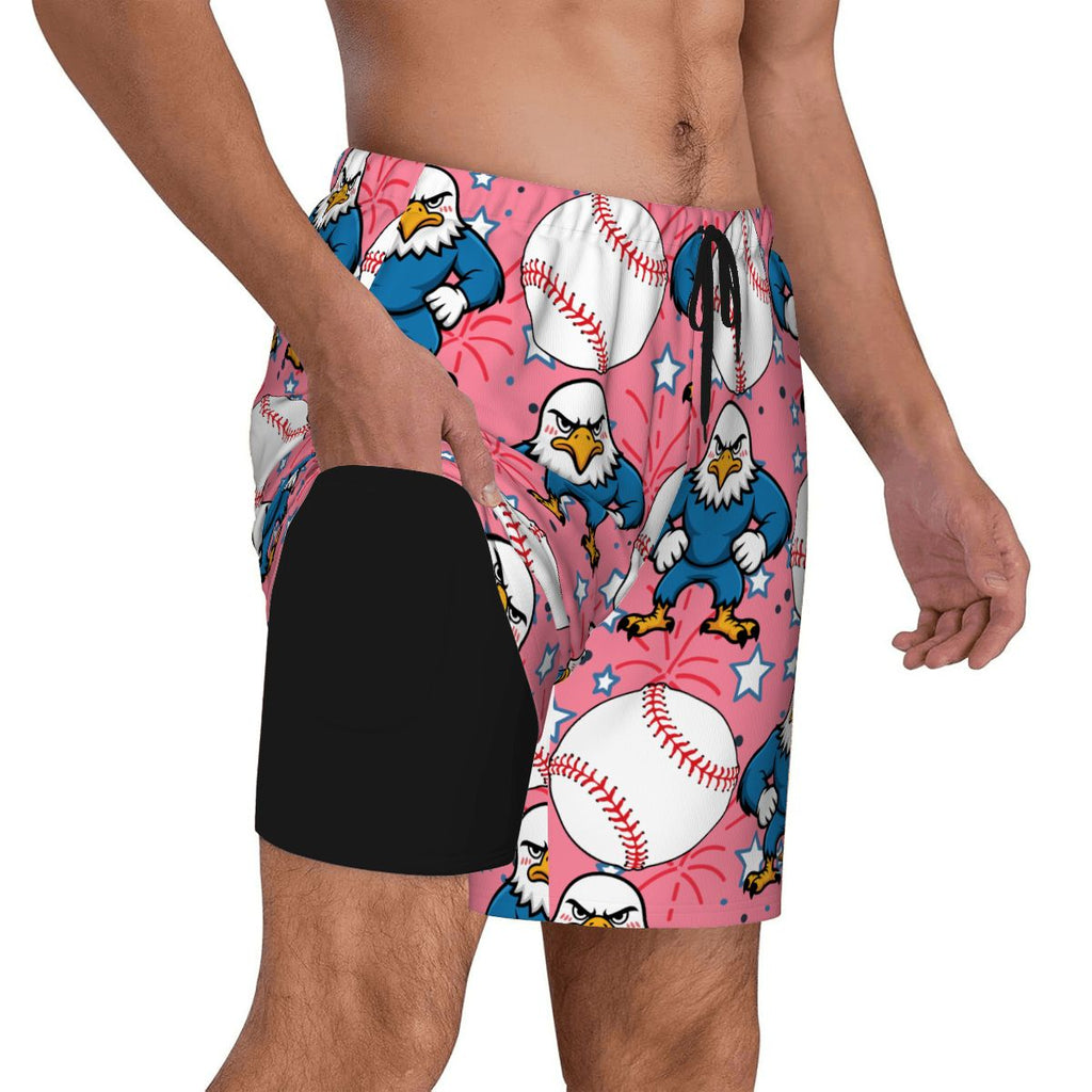 W2W Pro Mesh Hybrid Shorts - Stars and Strikes Pink