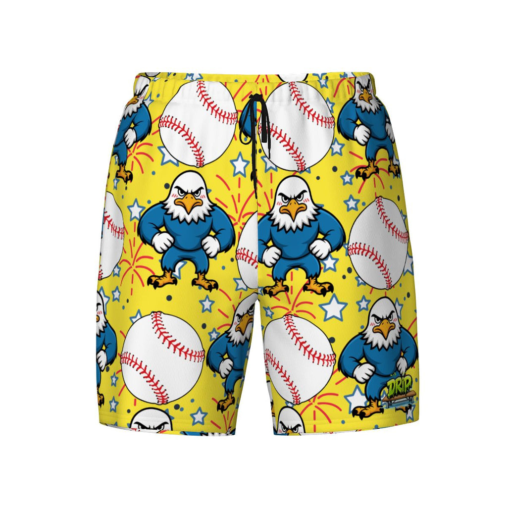 W2W Pro Mesh Hybrid Shorts - Stars and Strikes Yellow