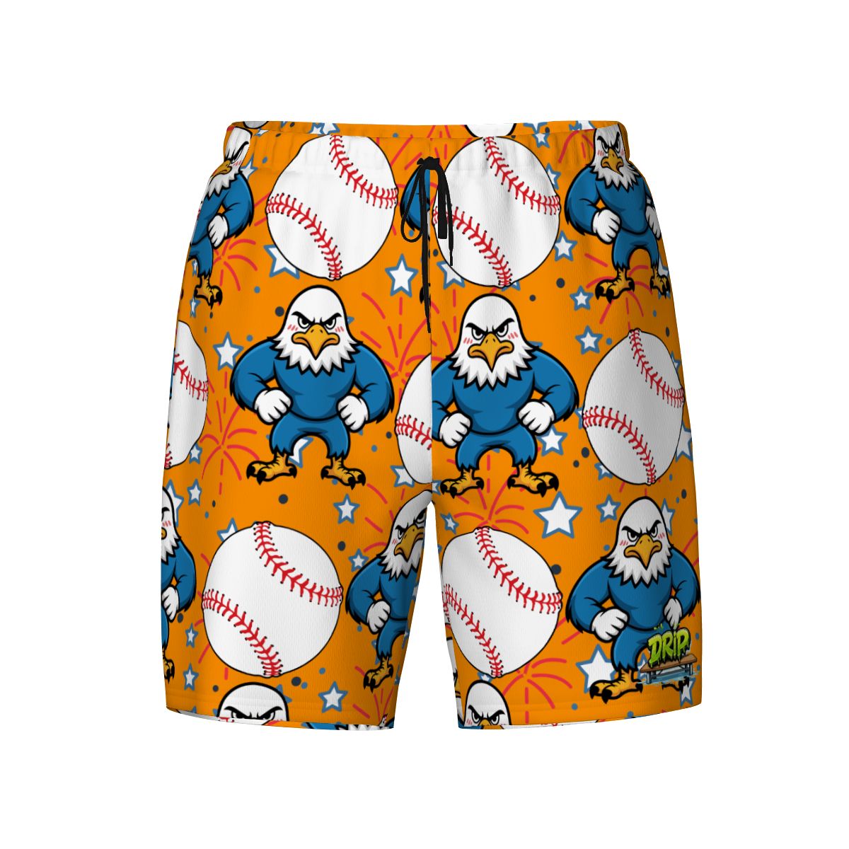 W2W Pro Mesh Hybrid Shorts - Stars and Strikes Orange