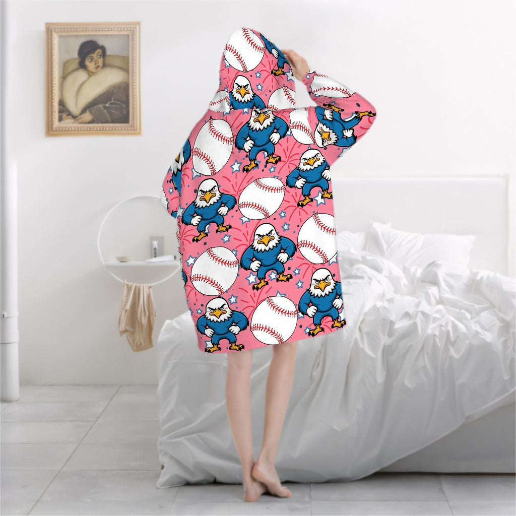 Adult Blanket Sweatshirt - Stars and Strikes Pink