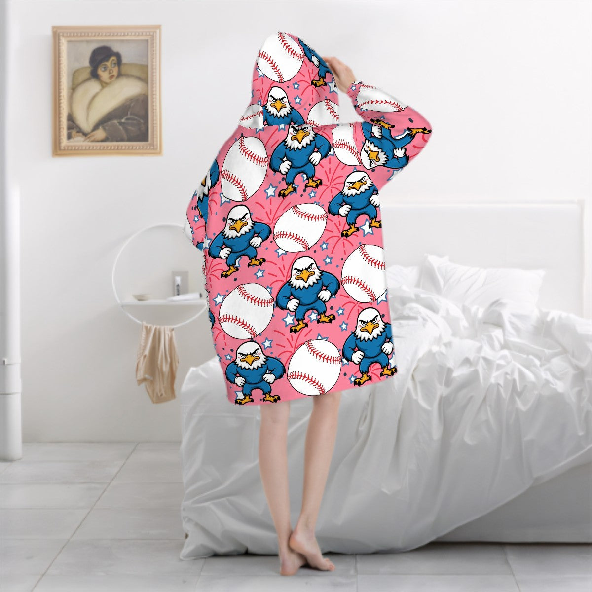 Adult Blanket Sweatshirt - Stars and Strikes Pink