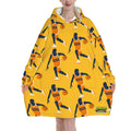 Adult Blanket Sweatshirt - Basketball Dribble Gold