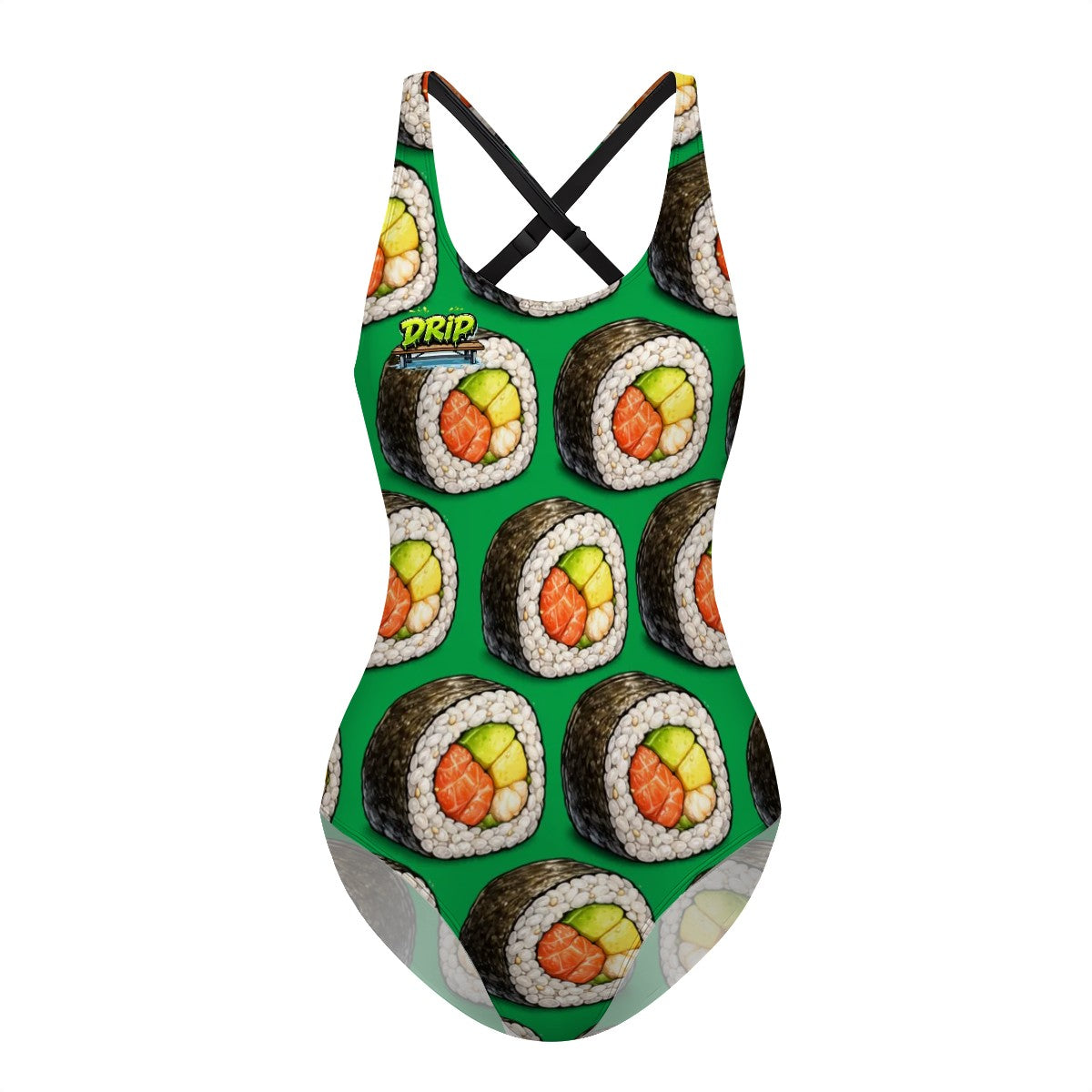 Cross-Back One Piece Swimsuit Women - Sushi