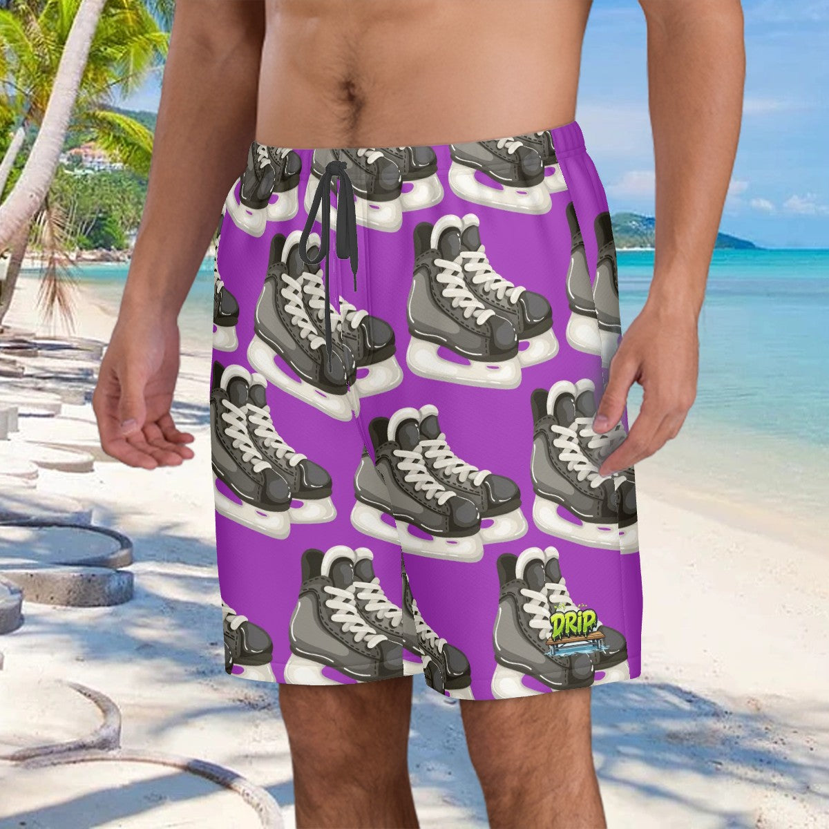 Water to Workout Hybrid Shorts - Hockey Skates Purple