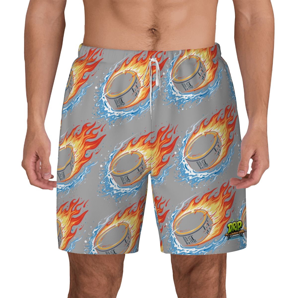 W2W Pro Mesh Hybrid Shorts - Flamin Hockey Pucks Grey