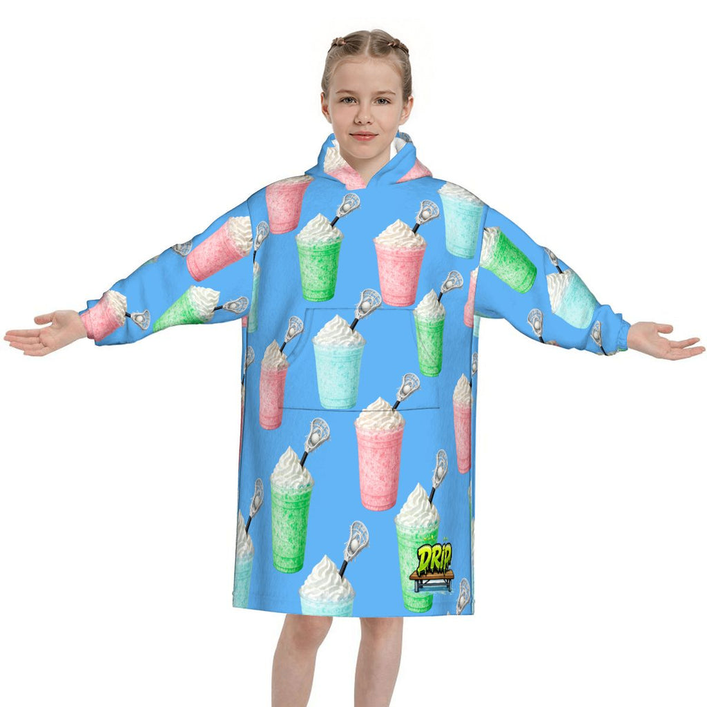 Youth Blanket Sweatshirt - Ice Cream Lacrosse Blue
