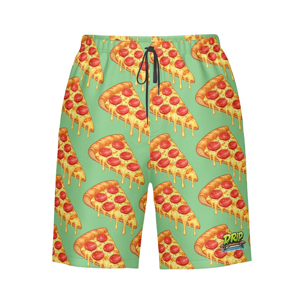 Men/Teen Swim Shorts - Pizza Green