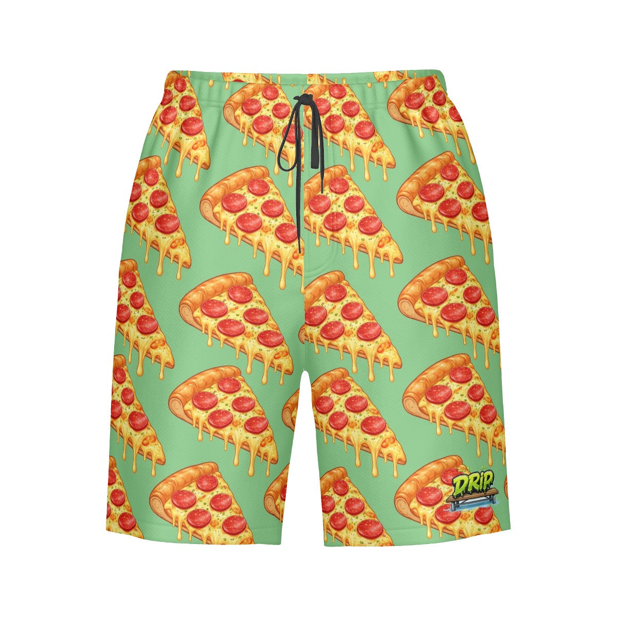 Men/Teen Swim Shorts - Pizza Green