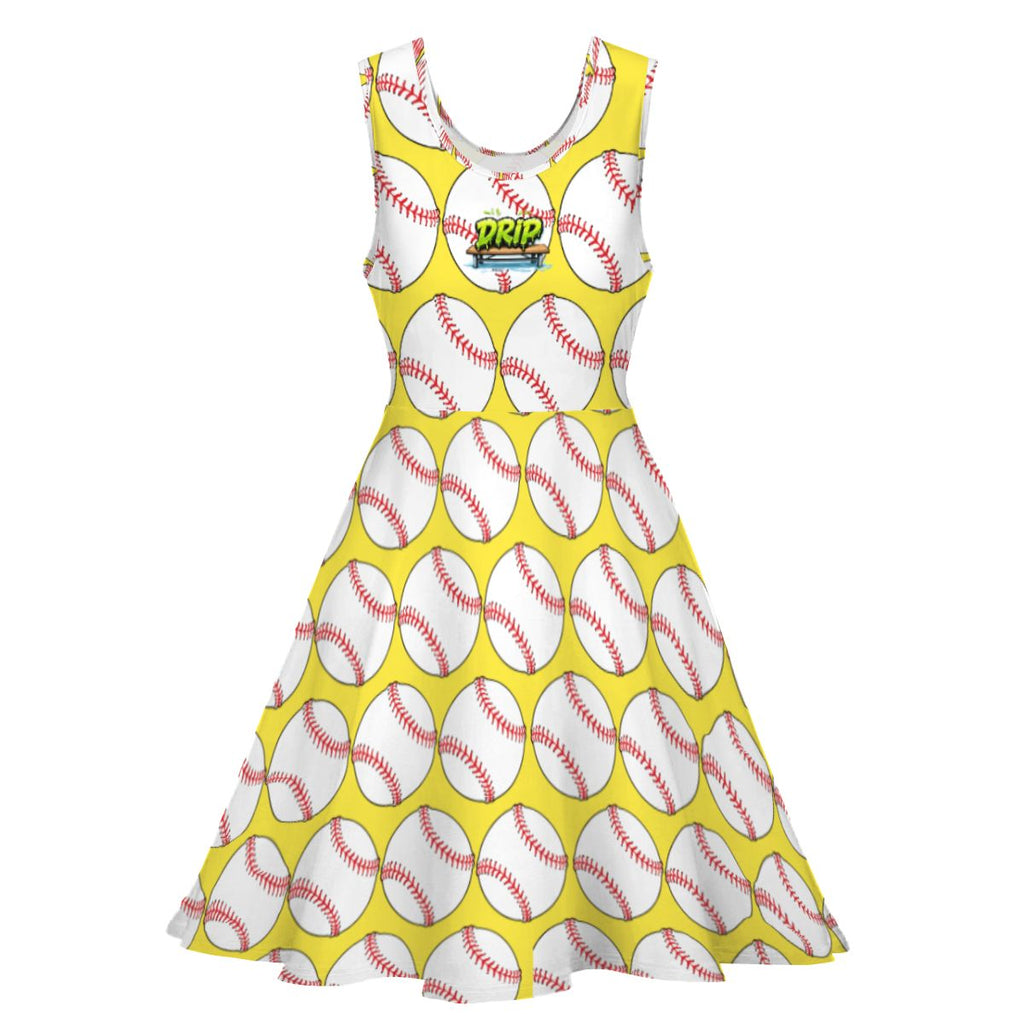 Women's Game Day Dress - Classic Baseball Yellow