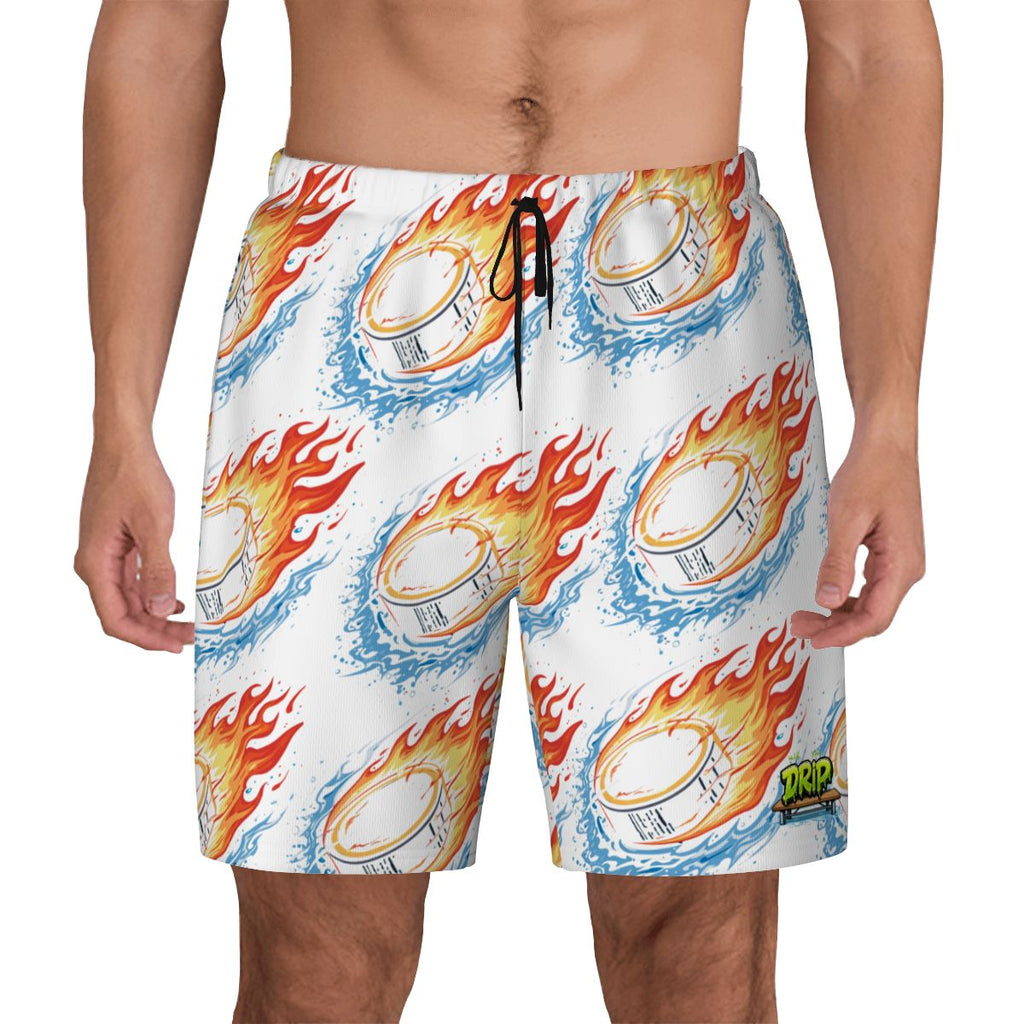 W2W Pro Mesh Hybrid Shorts - Flamin Hockey Pucks White