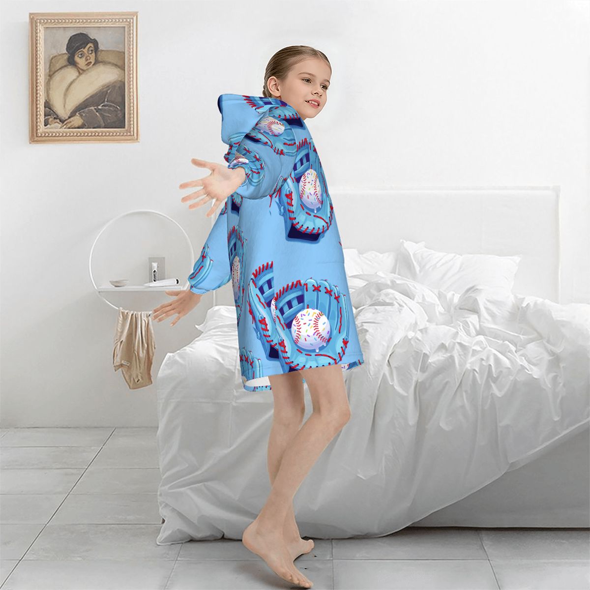 Youth Blanket Sweatshirt - Baseball Sprinkles Drip Ice Blue
