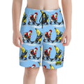 Youth Swim Shorts - Chicken Banana Faceoff Blue