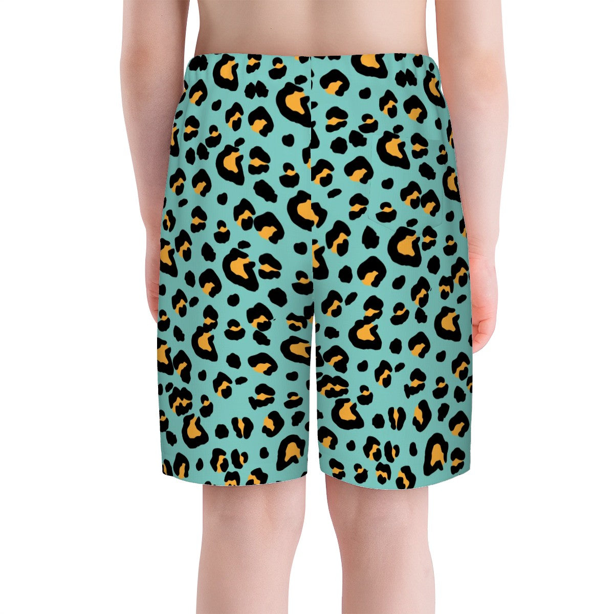 Youth Swim Shorts - Drip Bench Leopard Caribbean