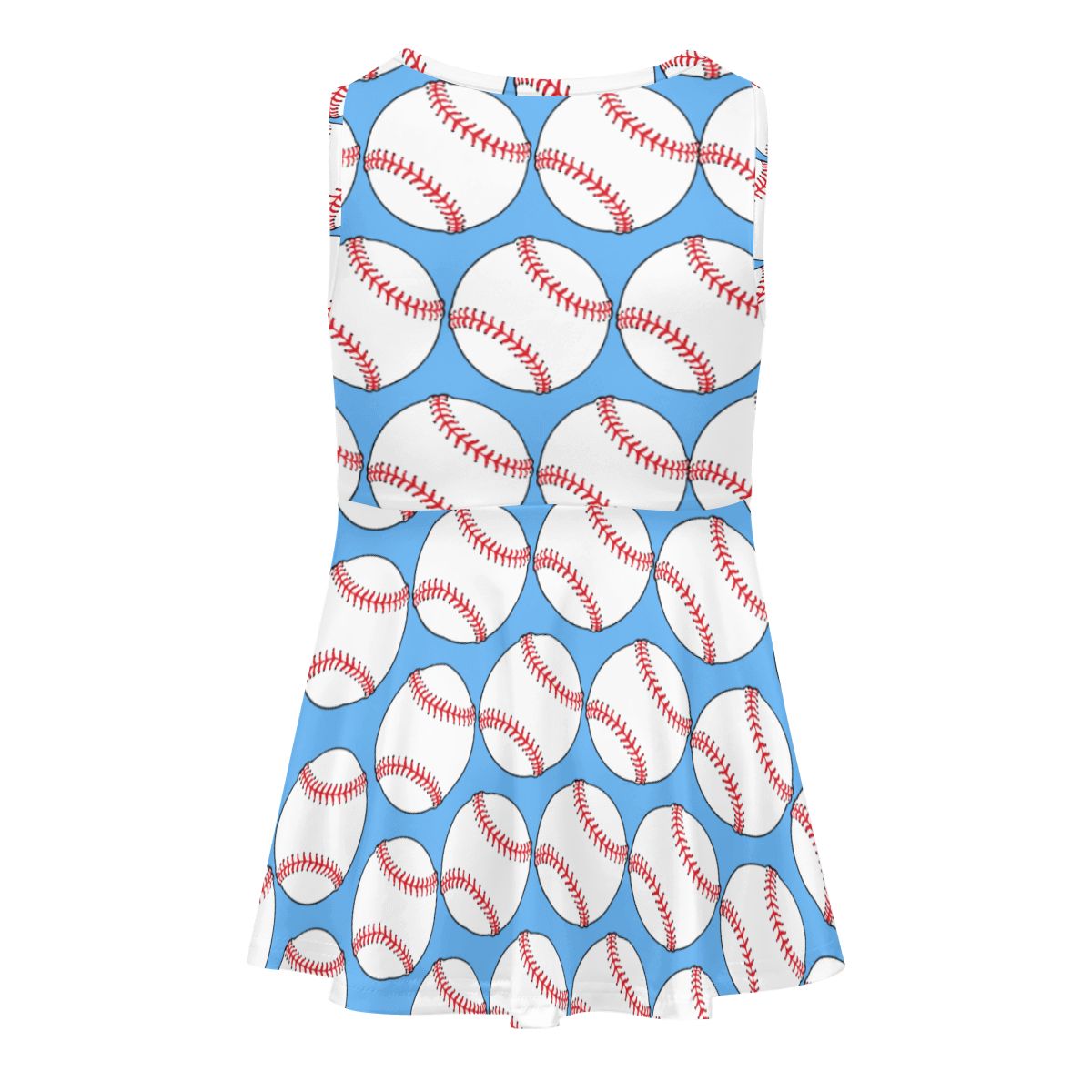Girls Game Day Dress - Classic Baseball Blue