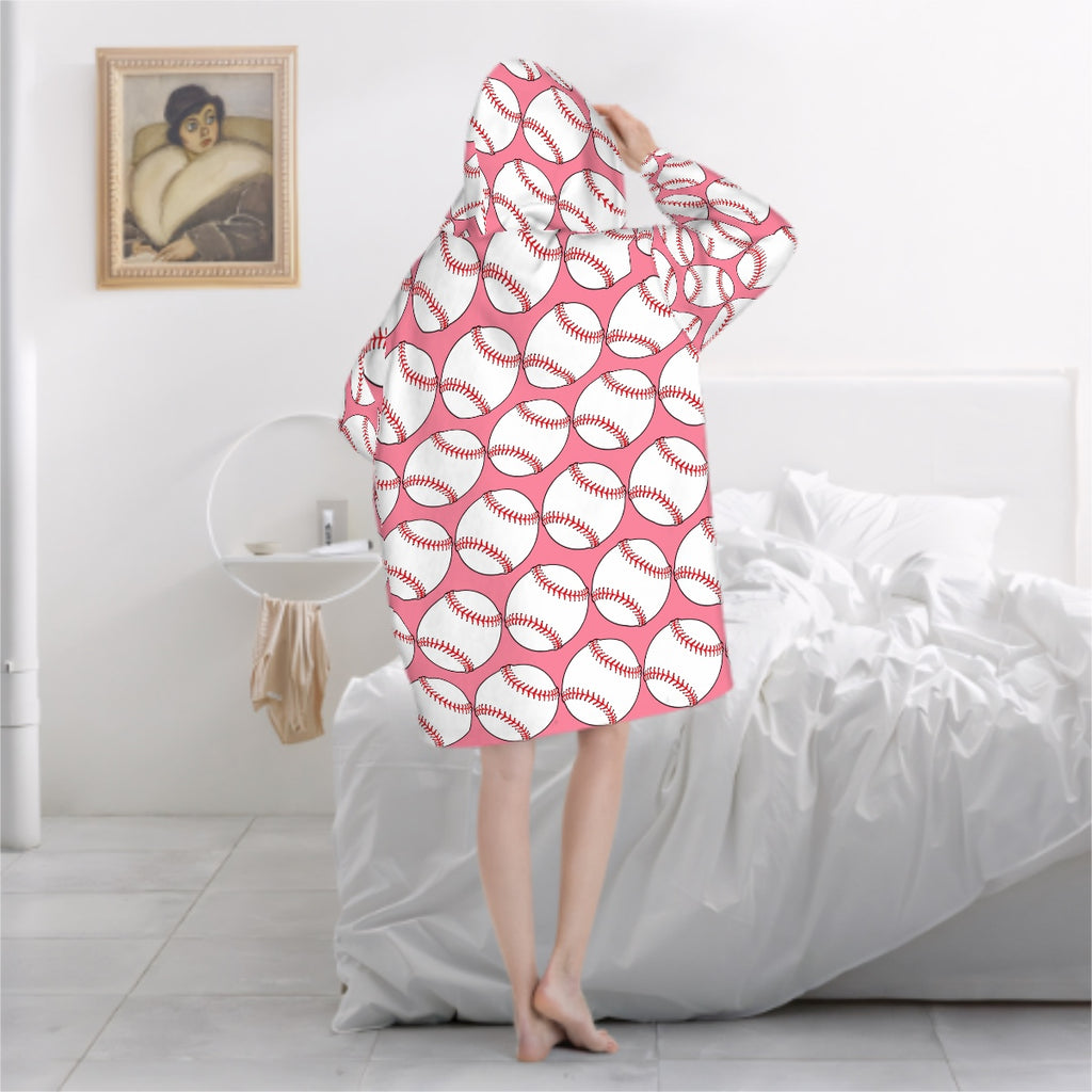 Adult Blanket Sweatshirt - Classic Baseball Pink