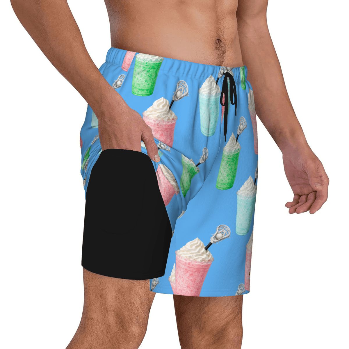 W2W Pro Mesh Hybrid Shorts - Ice Cream Lacrosse Sky Blue