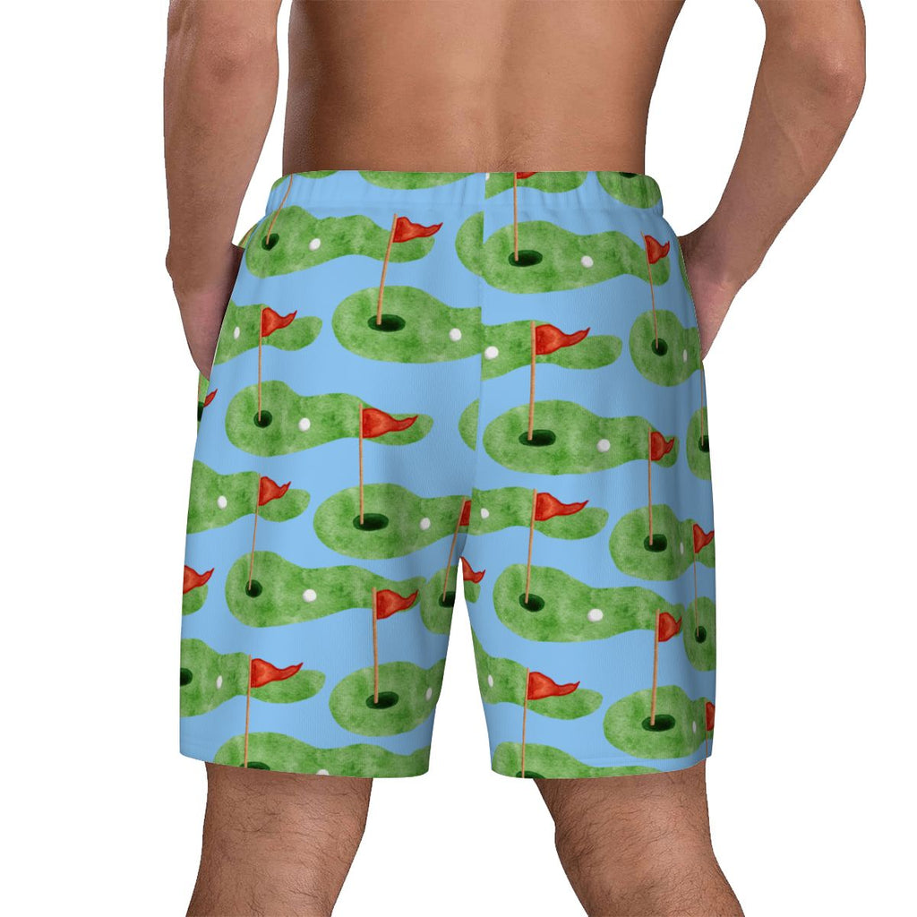 W2W Pro Mesh Hybrid Shorts - Green Hole Sketch Blue