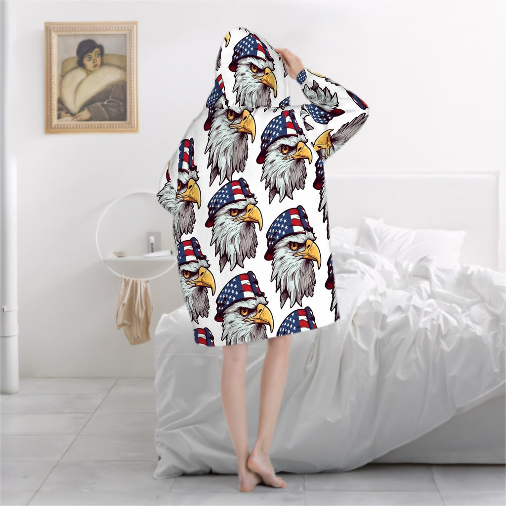 Adult Blanket Sweatshirt - Eagles Fly White