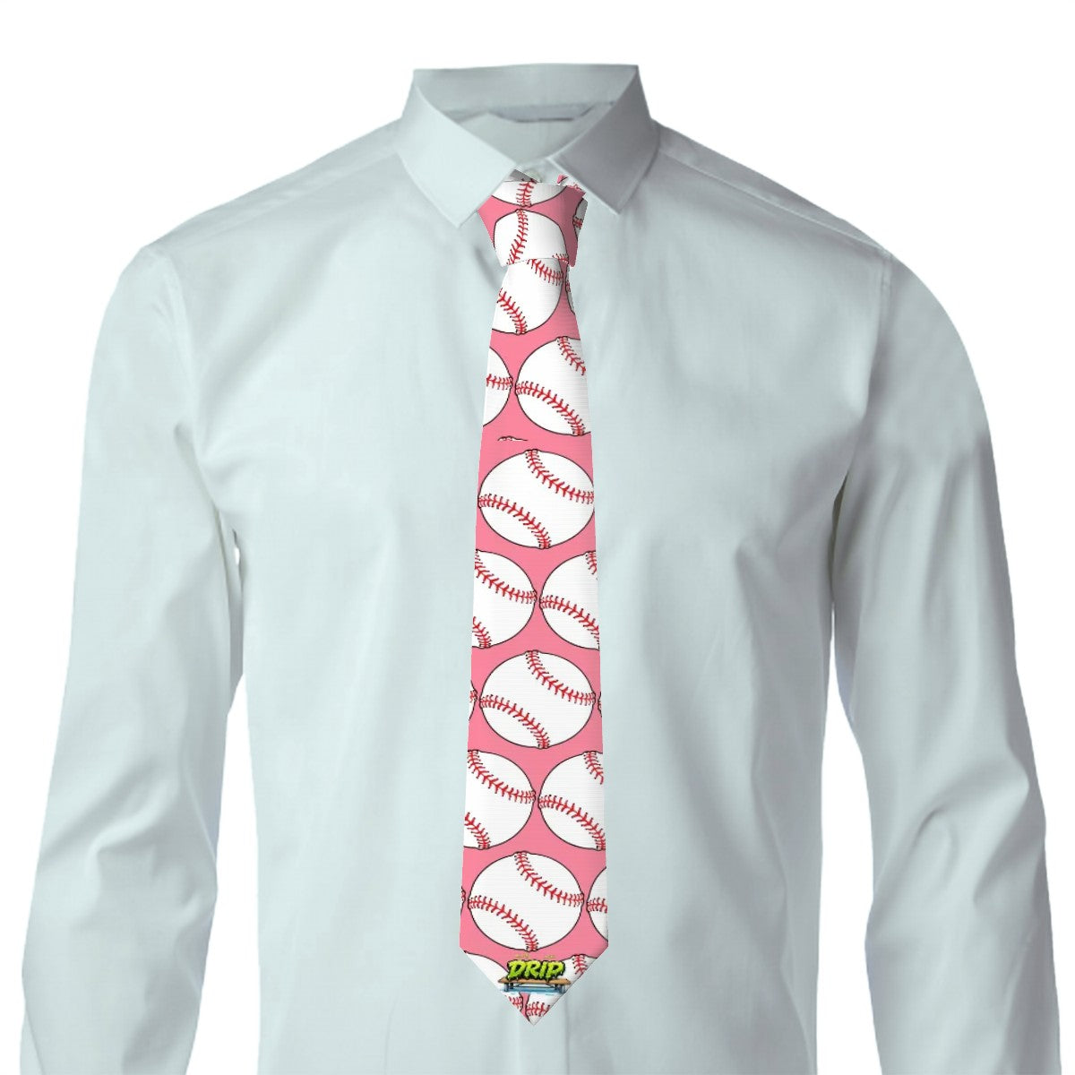 Game Day Tie - Baseballs Classic Pink