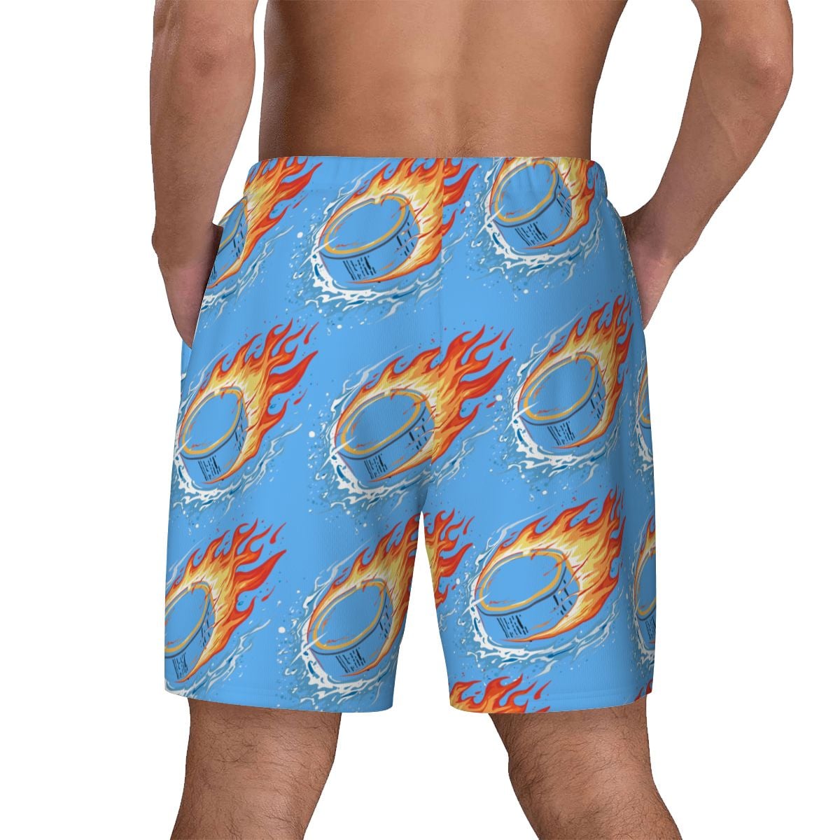 W2W Pro Mesh Hybrid Shorts - Flamin Hockey Pucks Blue