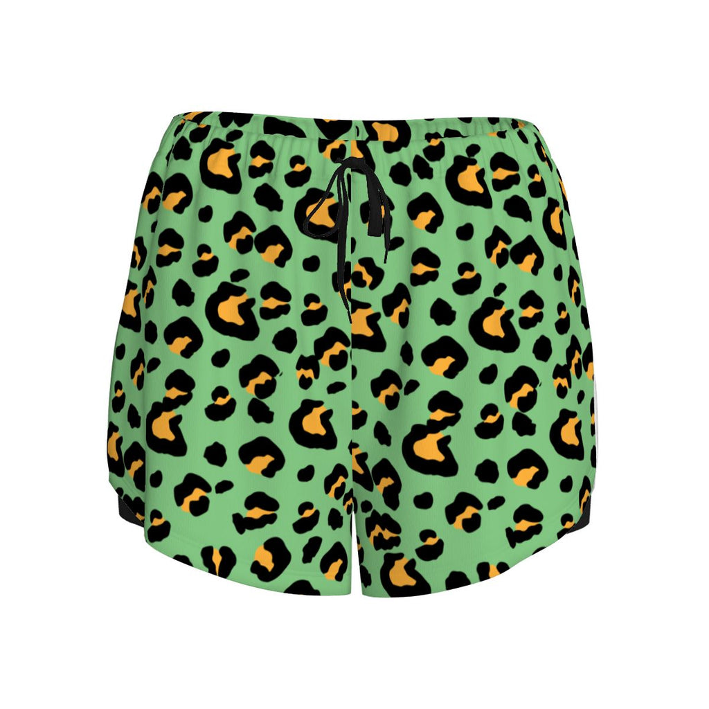Drip Bench Women's Shorts - Leopard Green