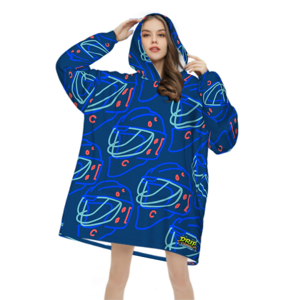 Adult Blanket Sweatshirt - Goalie Helmet Sketch Midnight