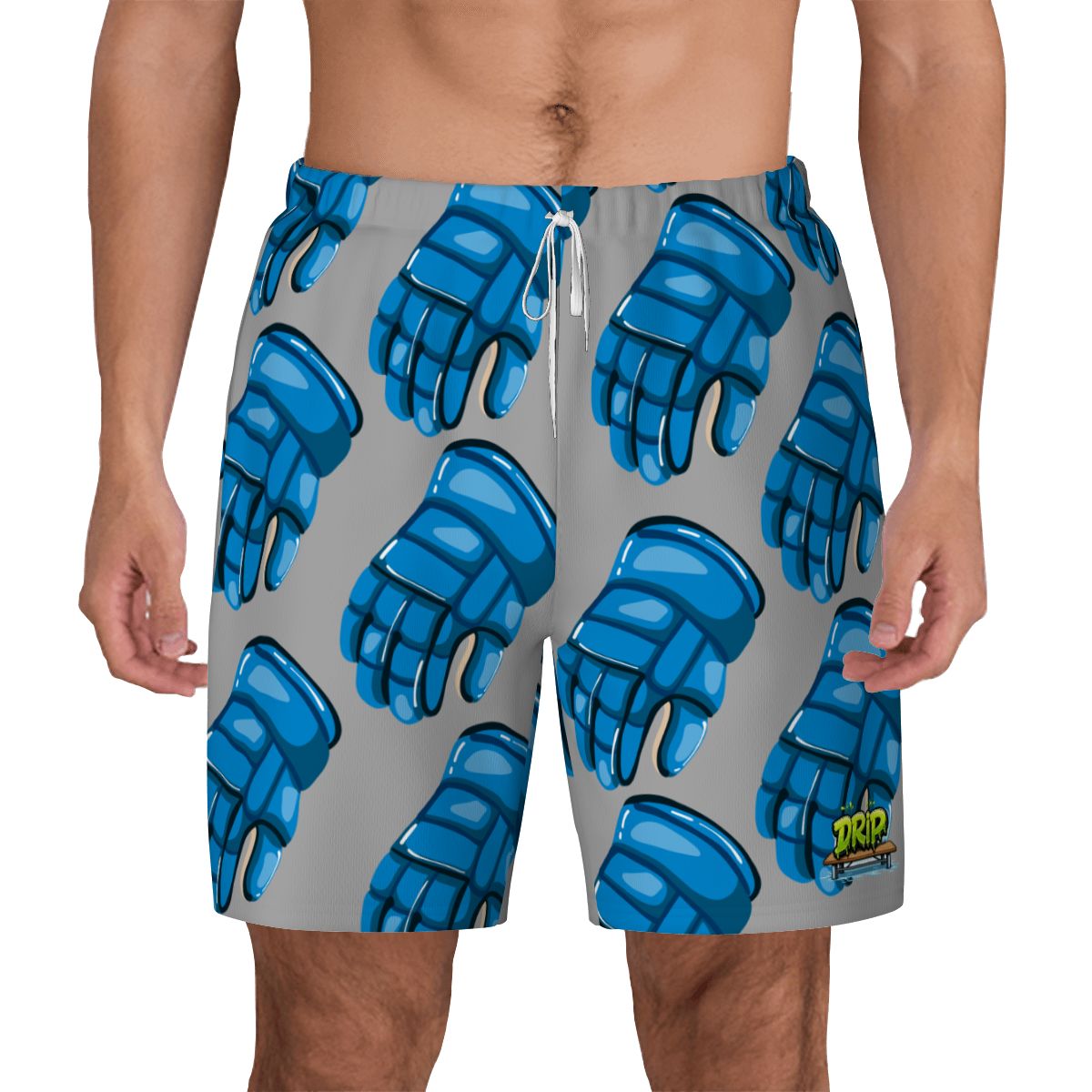 W2W Pro Mesh Hybrid Shorts - Blue Hockey Gloves Grey