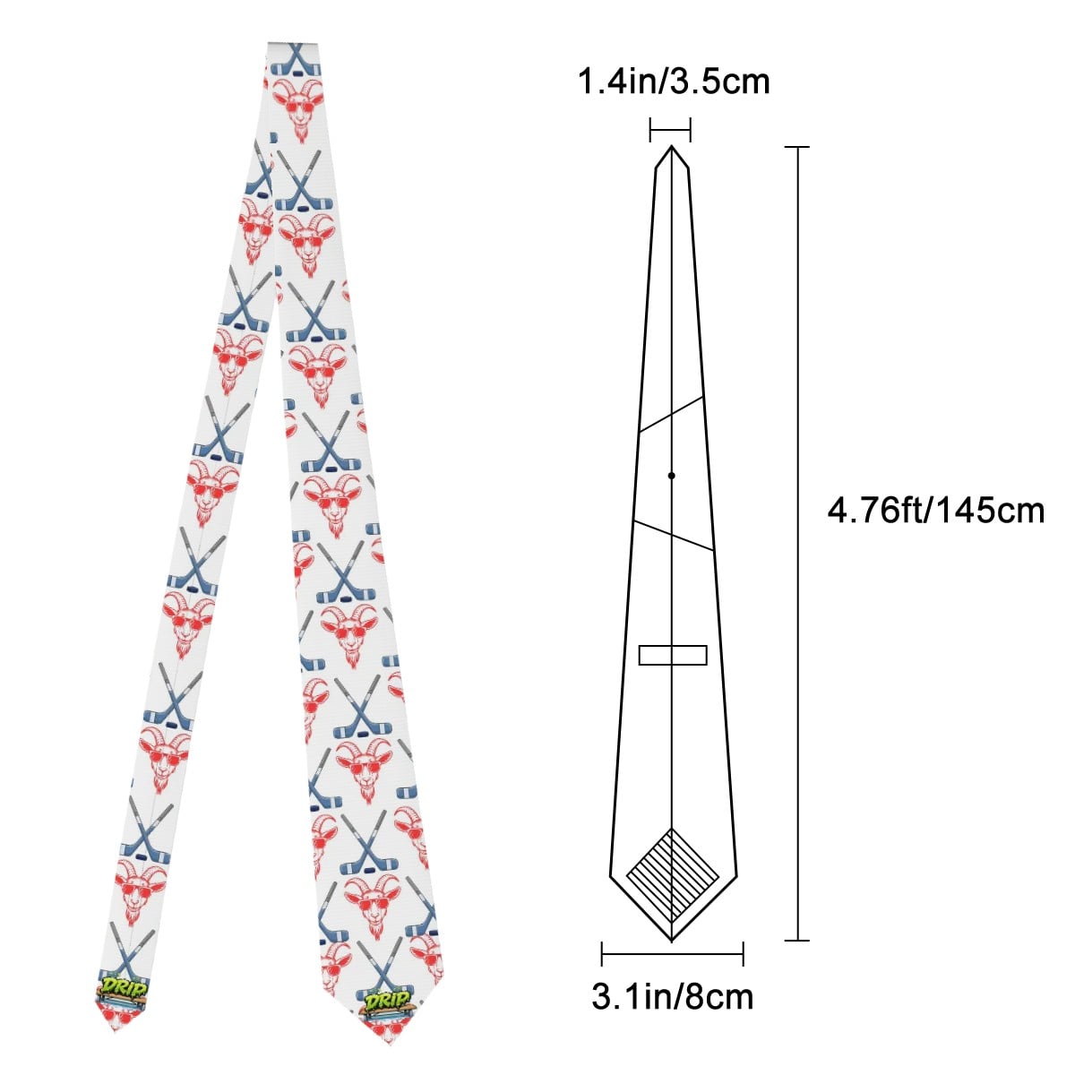 Game Day Tie - Hockey Goated White
