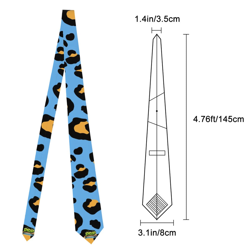 Game Day Tie - Drip Bench Leopard Sky Blue
