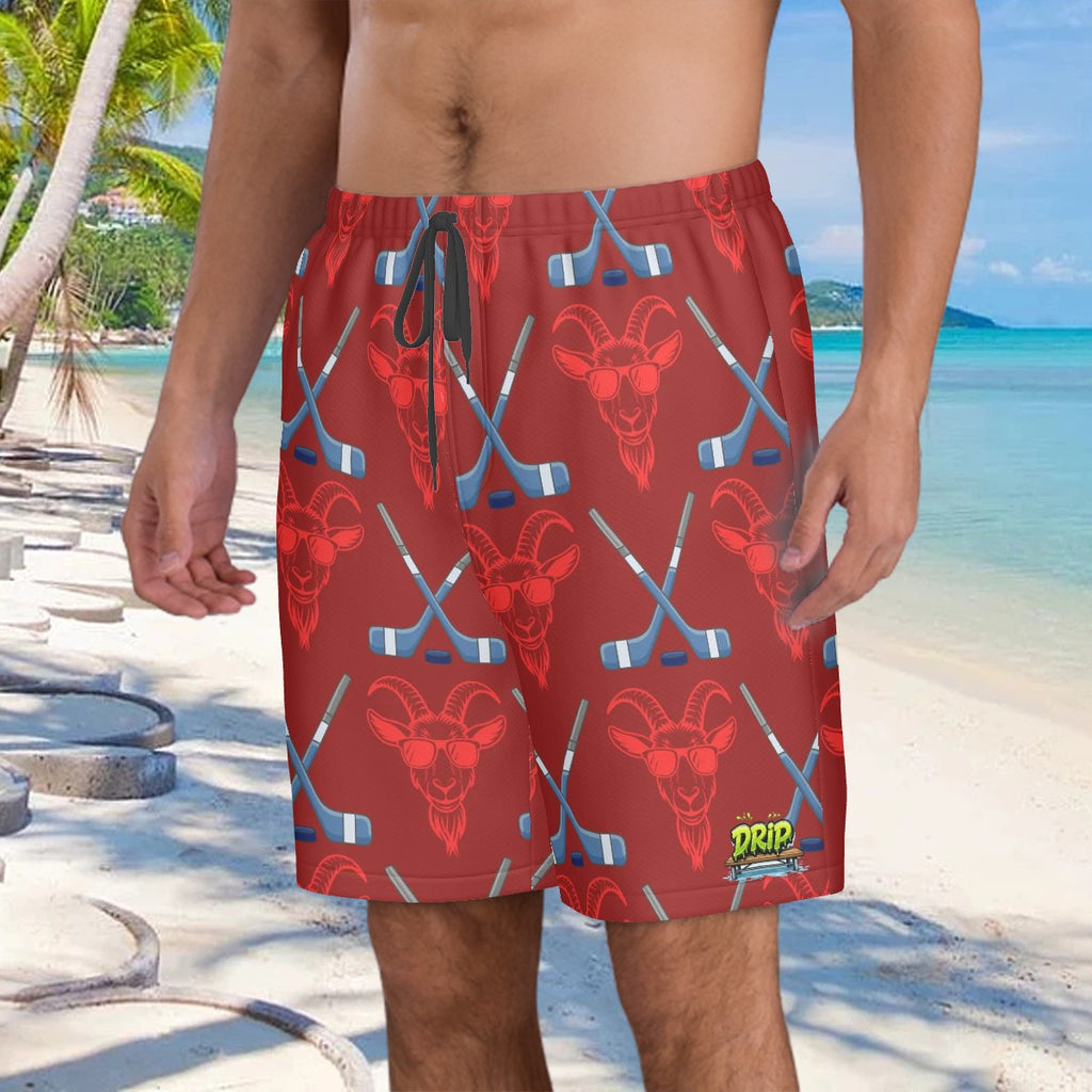 Men/Teen Swim Shorts - Goated Classic Red