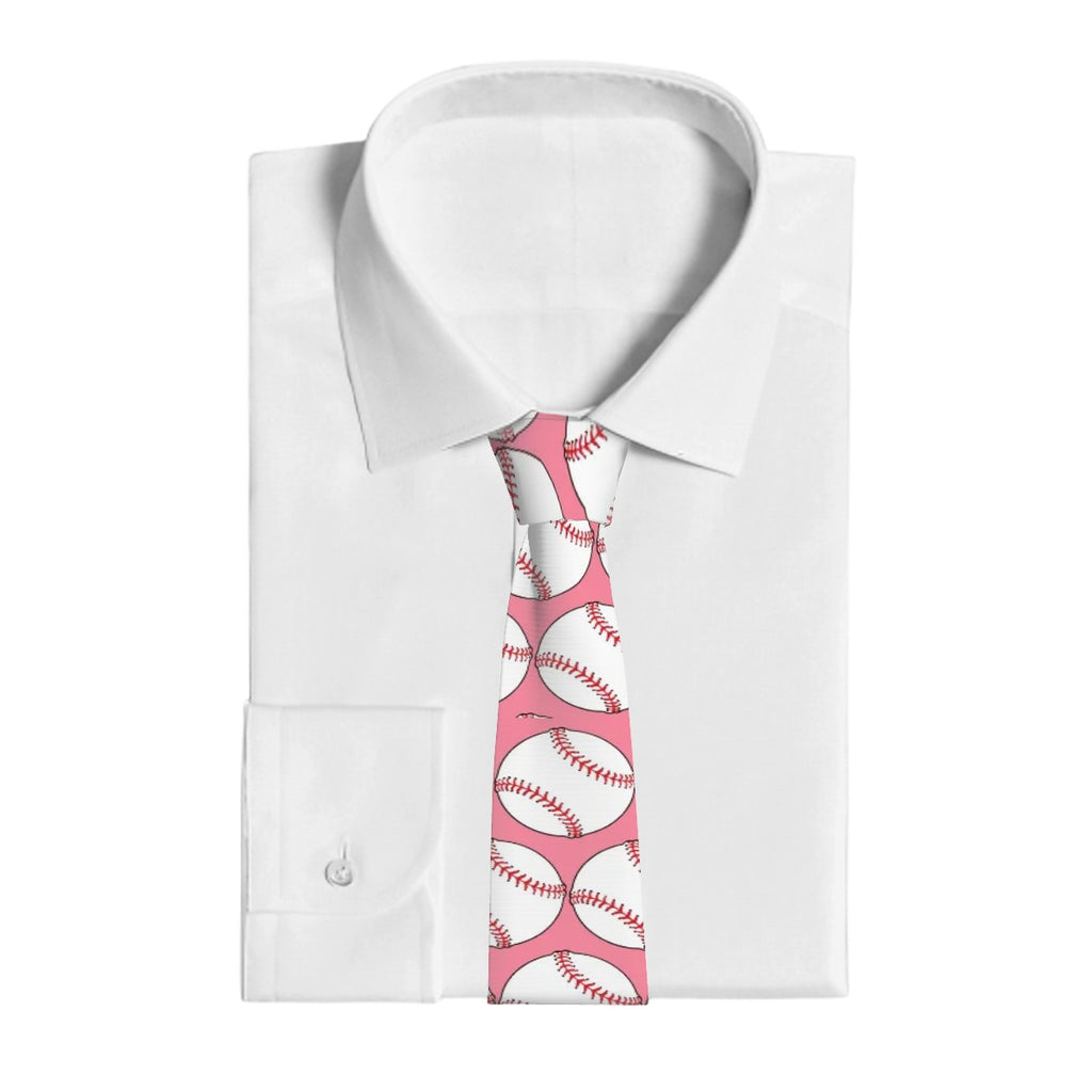 Game Day Tie - Baseballs Classic Pink