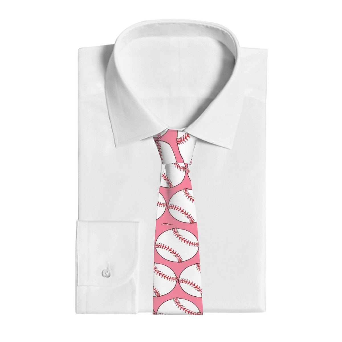Game Day Tie - Baseballs Classic Pink